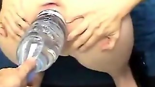 big clit,bottle,insertion