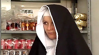 bottle,nun,old man
